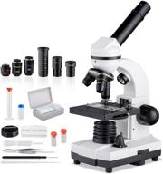 powerful 40x-1600x microscope for kids, students, and adults with slide set, dual led illumination, phone adapter - ideal for science lab class, home study, and preschool education logo