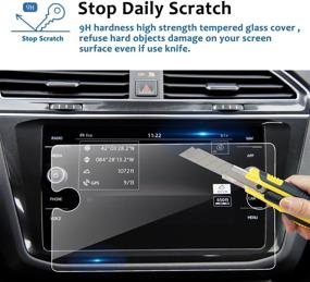 img 3 attached to 📱 LFOTPP Glass Screen Protector - High Clarity for 2018-2021 Volkswagen Tiguan Arteon 8 Inch Car Navigation Touch Display