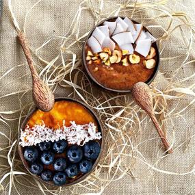 img 2 attached to 🥥 Premium EMRSTORES Organic Coconut Wooden Spoons: Enhance Your Kitchen with Sustainable Elegance