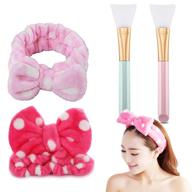 💆 versatile 4 pc bow hair band and silicone makeup applicator set for spa, shower, and diy facial mask application logo