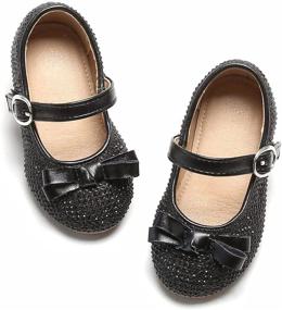 img 4 attached to THEE BRON Bridal Ballet Flats Mary Jane School Shoes for Toddler and Little Girls