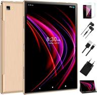 📱 yestel 10.1 inch android 10.0 tablet - 5g/2.4g dual band wifi, octa-core processor, 64gb rom, full hd display, 6000mah battery, dual camera, bluetooth, gps - gold logo
