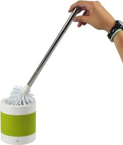 img 3 attached to 🚽 Kela Laletta Collection Toilet Brush Set in White/Lime Green: Quality and Style Combined