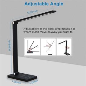 img 1 attached to Wireless Charging LED Desk Lamp, USB Charger, 6 Brightness Levels 💡 & 5 Lighting Modes, Eye-Friendly Desk Light for Home Office, Touch Control