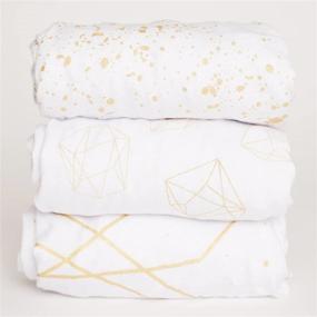 img 4 attached to 👶 Shimmery Bassinet Fitted Sheets for Baby Girl - Geometric Shapes, Dots and Lines - 3 Pack 100% Jersey Cotton by NODNAL CO.