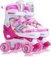 adjustable roller skates for kids girls boys beginners, with light up wheels - 4 sizes available for children logo