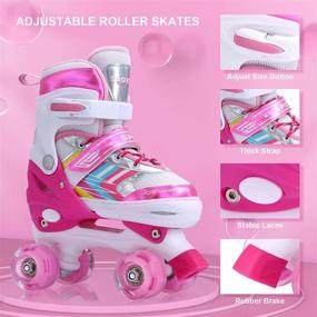 img 1 attached to Adjustable Roller Skates for Kids Girls Boys Beginners, with Light Up Wheels - 4 Sizes available for Children