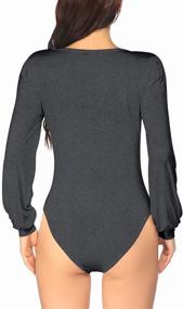 img 2 attached to 👗 Chigant Bodysuits Sleeve Leotard Jumpsuits: Versatile Women's Clothing Must-Have