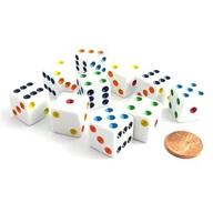 🎲 16mm standard white multi color dice - perfect for all your gaming needs! logo