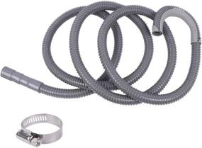 img 4 attached to 🚰 ALXEH 12ft Universal Flexible Washing Machine Drain Hose Extension Kit - Industrial Grade Polypropylene Discharge Hose | Fits up to 1-1/4 Inch Drain Outlets