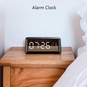 img 3 attached to 🔊 MIFA Wireless Bluetooth Speakers with Bedside Alarm Clock, Powerful 30W DSP Sound, Bold Bass, TF Card Slot, Aux Input, Built-in Mic for Hands-Free Calls, Mirror LED Display