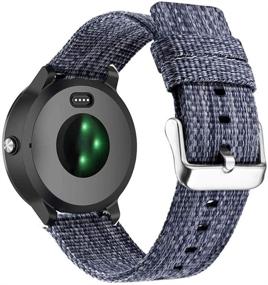 img 3 attached to 🔵 Темно-синяя текстильная ремешок шириной 20 мм для смарт-часов Garmin Vivoactive 3 / Vivoactive 3 Music / Forerunner 645 Music - совместимый заменяемый ремешок.