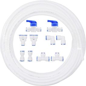 img 3 attached to 🚰 10 Pack of 1/4" OD Quick Connect Push in Water Tube Fittings with 32FT White Tubing for RO Water System