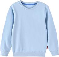 👶 iessra unisex crewneck sweatshirts for toddler baby - solid cotton soft long sleeve active pullover tshirts логотип