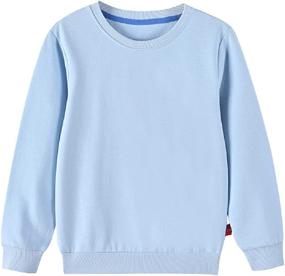 img 2 attached to 👶 IESSRA Unisex Crewneck Sweatshirts for Toddler Baby - Solid Cotton Soft Long Sleeve Active Pullover Tshirts