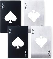 ♠️ set of 4 ace of spades card bottle openers логотип