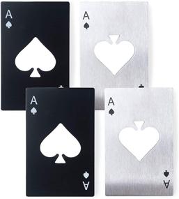 img 4 attached to ♠️ Set of 4 Ace Of Spades Card Bottle Openers