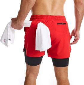 img 3 attached to 🏃 Surenow Men's 2 in 1 Running Shorts: Quick Dry Athletic Shorts with Liner, Zip Pockets, and Towel Loop