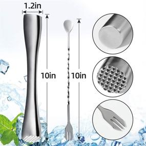 img 1 attached to 🍹 VEHHE 10-inch Stainless Steel Cocktail Muddler and Mixing Spoon with Case – Bar Tools for Cocktails, Drinks, Mojitos – Perfect for Birthdays, Parties, Housewarmings