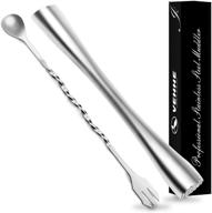 🍹 vehhe 10-inch stainless steel cocktail muddler and mixing spoon with case – bar tools for cocktails, drinks, mojitos – perfect for birthdays, parties, housewarmings logo