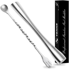 img 4 attached to 🍹 VEHHE 10-inch Stainless Steel Cocktail Muddler and Mixing Spoon with Case – Bar Tools for Cocktails, Drinks, Mojitos – Perfect for Birthdays, Parties, Housewarmings