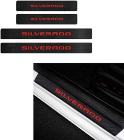 img 3 attached to Chevrolet Silverado Door Sill Protector Stickers - MAXDOOL 4Pcs Reflective 4D Carbon Fiber Sticker Entry Guard, Scuff Plate Decoration in Red