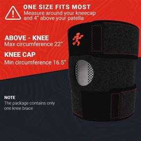 img 3 attached to 🦵 Adjustable UFlex Knee Brace & Support - Open Patella, Neoprene Compression for Sports, Arthritis, ACL Tear, Meniscus Tear, Tendonitis