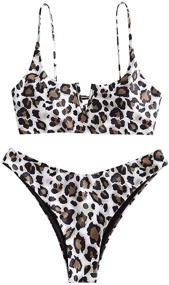 img 4 attached to 👙 ZAFUL V Notch Reversible Women's Clothing: Stylish Swimsuits for Women