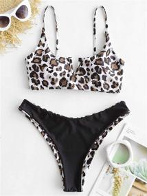 img 1 attached to 👙 ZAFUL V Notch Reversible Women's Clothing: Stylish Swimsuits for Women