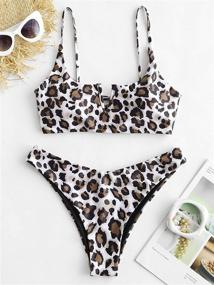 img 3 attached to 👙 ZAFUL V Notch Reversible Women's Clothing: Stylish Swimsuits for Women