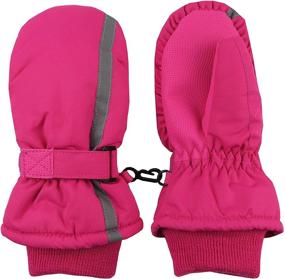 img 4 attached to Kids Safety Reflector Waterproof Winter Snow Ski Mittens with Thinsulate by N'Ice Caps
