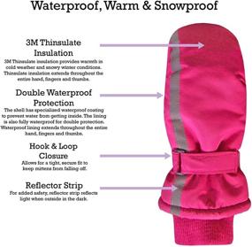 img 3 attached to Kids Safety Reflector Waterproof Winter Snow Ski Mittens with Thinsulate by N'Ice Caps