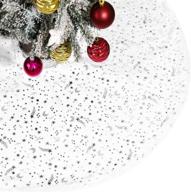 🎄 пушистая юбка для елки pjzhj с звездой и луной, маленькая белая юбка для новогодней елки 30"/36" для праздничного украшения на вечеринке - серебристая, 906/78 см. логотип