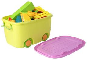 img 4 attached to 🟨 Efficient Stackable Storage Wheels for Kids: Small Yellow Home Store Solution