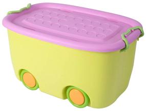 img 2 attached to 🟨 Efficient Stackable Storage Wheels for Kids: Small Yellow Home Store Solution