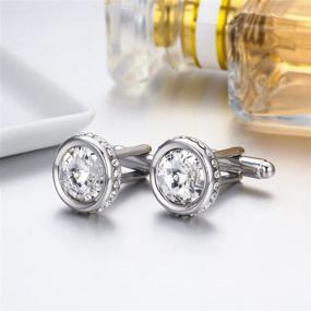 img 2 attached to Pinannie Austria Crystal Wedding Cufflinks