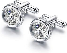 img 4 attached to Pinannie Austria Crystal Wedding Cufflinks