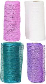 img 4 attached to 🐣 Set of 4 Assorted Easter Themed Decorative Mesh Rolls - 6" Wide x 5 Yards Long! Ideal for Easter Wreath, Floral Arrangements, and Party Decoration!