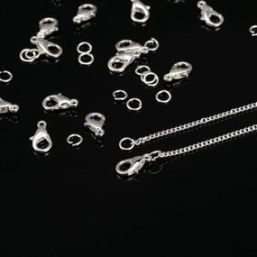 img 2 attached to 33 Ft Silver Plated Cable Chain Necklace Set with 30 Jump Rings and 20 Lobster Clasps - Ideal for Jewelry Making (1.5 mm) - Enhance SEO