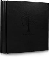 recutms large capacity photo album with tree pattern leather cover - holds 600 4x6 photos, ideal for baby, vacation, wedding, family, anniversary memories - 5 slots per page (black) logo