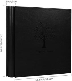 img 3 attached to RECUTMS Large Capacity Photo Album with Tree Pattern Leather Cover - Holds 600 4x6 Photos, Ideal for Baby, Vacation, Wedding, Family, Anniversary Memories - 5 Slots Per Page (Black)