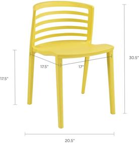 img 2 attached to 🌟 Vibrant Yellow Modway Curvy Contemporary Modern Molded Plastic Dining Chair: Stylish Comfort and Durability