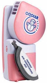 img 3 attached to Akanbou Portable Mini Handheld Air Conditioner Cooling Fan & Handy Cooler Small Fan - Battery or USB Powered (Pink)