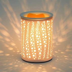 img 4 attached to PALANCHY Ceramic Electric Wax Melt Warmer - Fragrance Burner for Home Office Bedroom, Aromatherapy Gift & Décor - Starry Night Design, 2 Bulbs Included