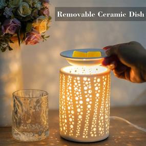 img 1 attached to PALANCHY Ceramic Electric Wax Melt Warmer - Fragrance Burner for Home Office Bedroom, Aromatherapy Gift & Décor - Starry Night Design, 2 Bulbs Included