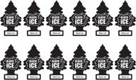 🌲 деревья для автомобиля little trees black ice - набор из 12 штук, висячие бумажные деревья для дома или автомобиля. логотип