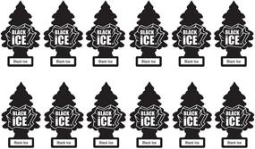 img 1 attached to 🌲 LITTLE TREES Car Air Freshener Black Ice - Pack of 12, Hanging Paper Tree for Home or Car