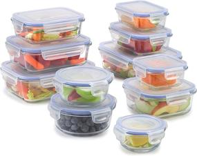 img 3 attached to 🍱 1790 Glass Food Storage Containers with Lids - 9 Pack: Airtight Glass Meal Prep Containers for Healthy Lunches - 18 Pieces