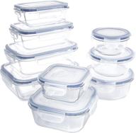 🍱 1790 glass food storage containers with lids - 9 pack: airtight glass meal prep containers for healthy lunches - 18 pieces логотип