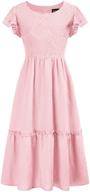 👗 chic and stylish scarlet darkness maxi dresses with flutter sleeves for girls: ideal casual party dress for ages 6-12y logo